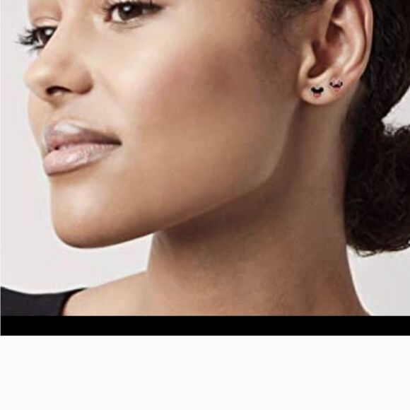 Disney Mismatched Stud Earrings, Mickey and Minnie Mouse, Silver Plated - Picture 5 of 5